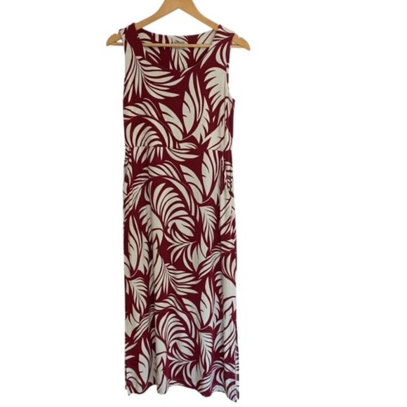 Chico's Tropical Leaf Print Sleeveless Dress 4 - Picture 1 of 5